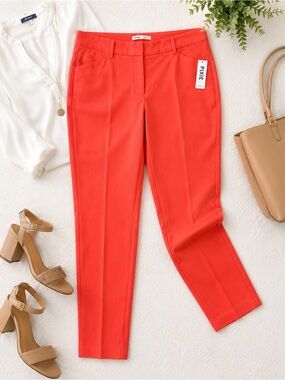 Old Navy Pixie High Waist Ankle Pants Coral Pink Orange Size 18 NWT